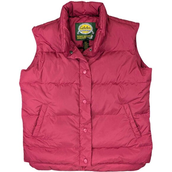 Cabela's Premier Northern Goose Down 550 Puffer Vest Womens Small Pink Gorpcore - Picture 1 of 10